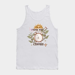 Time For Coffee! Vintage Design Tank Top